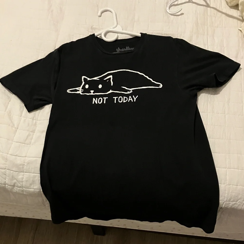 Threadless Black 'Not Today' Cat Tee